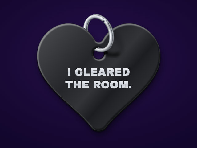 Black heart tag