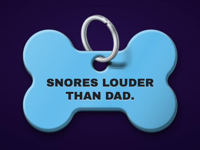 Sky blue bone tag